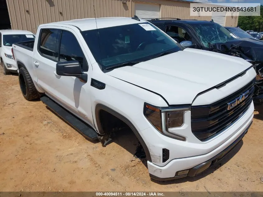 2022 GMC Sierra 1500 4Wd Short Box Elevation With 3Sb VIN: 3GTUUCED4NG543681 Lot: 40094511