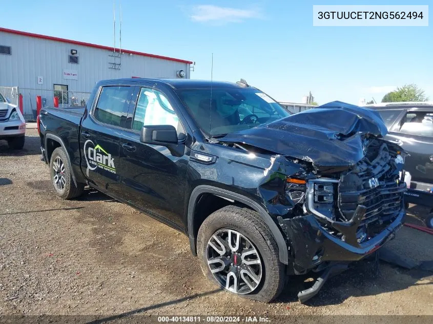 2022 GMC Sierra 1500 4Wd Short Box Elevation With 3Sb VIN: 3GTUUCET2NG562494 Lot: 40134811