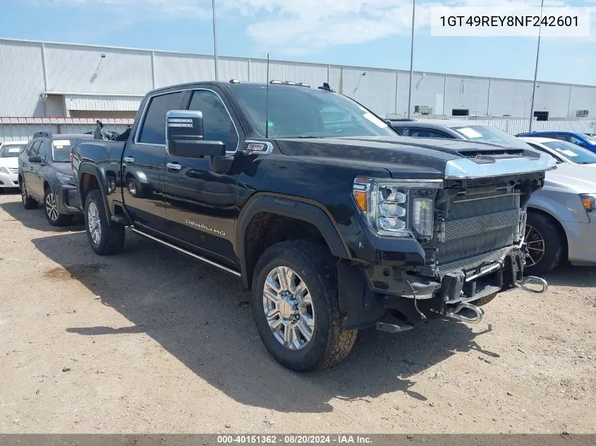 2022 GMC Sierra 2500Hd 4Wd Standard Bed Denali VIN: 1GT49REY8NF242601 Lot: 40151362