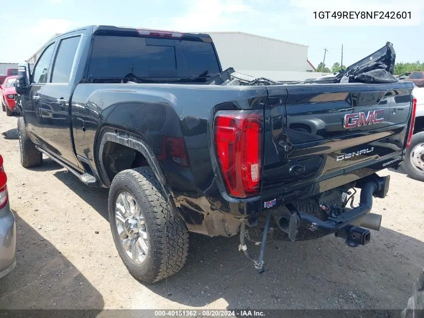 2022 GMC Sierra 2500Hd 4Wd Standard Bed Denali VIN: 1GT49REY8NF242601 Lot: 40151362