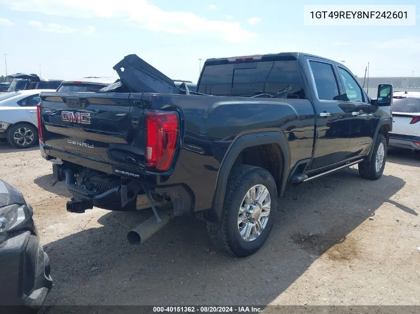 2022 GMC Sierra 2500Hd 4Wd Standard Bed Denali VIN: 1GT49REY8NF242601 Lot: 40151362