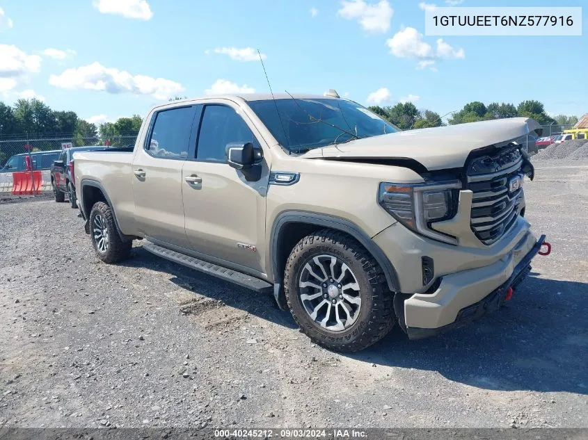 2022 GMC Sierra 1500 4Wd Short Box At4/4Wd Standard Box At4 VIN: 1GTUUEET6NZ577916 Lot: 40245212