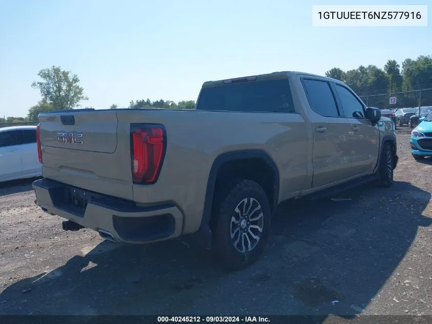 2022 GMC Sierra 1500 4Wd Short Box At4/4Wd Standard Box At4 VIN: 1GTUUEET6NZ577916 Lot: 40245212