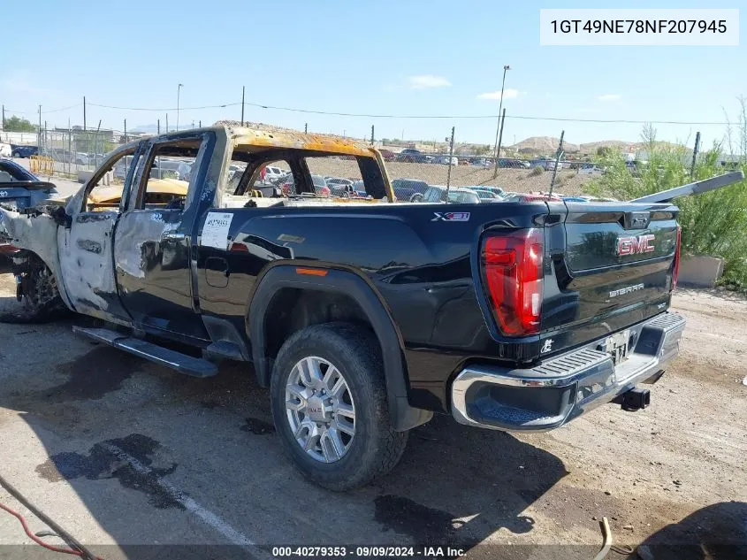 2022 GMC Sierra 2500Hd 4Wd Standard Bed Slt VIN: 1GT49NE78NF207945 Lot: 40279353