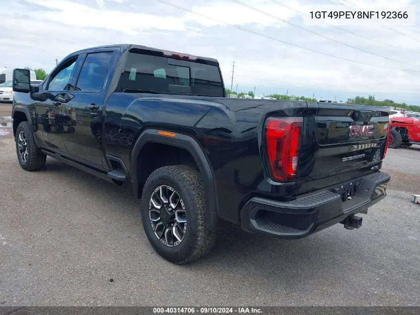 2022 GMC Sierra 2500Hd 4Wd Standard Bed At4 VIN: 1GT49PEY8NF192366 Lot: 40314706