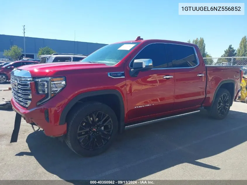 2022 GMC Sierra 1500 4Wd Short Box Denali VIN: 1GTUUGEL6NZ556852 Lot: 40350562