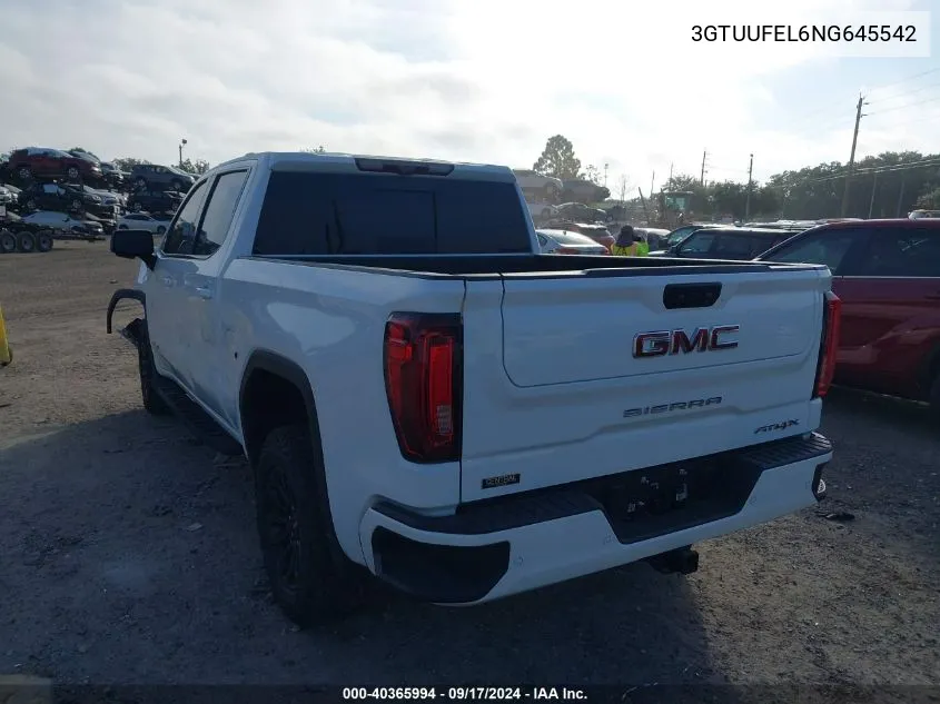 2022 GMC Sierra K1500 At4X VIN: 3GTUUFEL6NG645542 Lot: 40365994