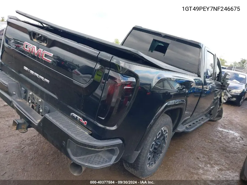 2022 GMC Sierra 2500Hd 4Wd Standard Bed At4 VIN: 1GT49PEY7NF246675 Lot: 40377584