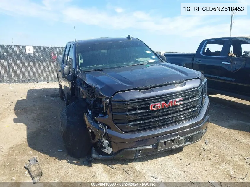 2022 GMC Sierra C1500 Elevation VIN: 1GTRHCED6NZ518453 Lot: 40416690