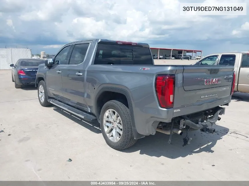 2022 GMC Sierra 1500 Limited 4Wd Short Box Slt VIN: 3GTU9DED7NG131049 Lot: 40433954