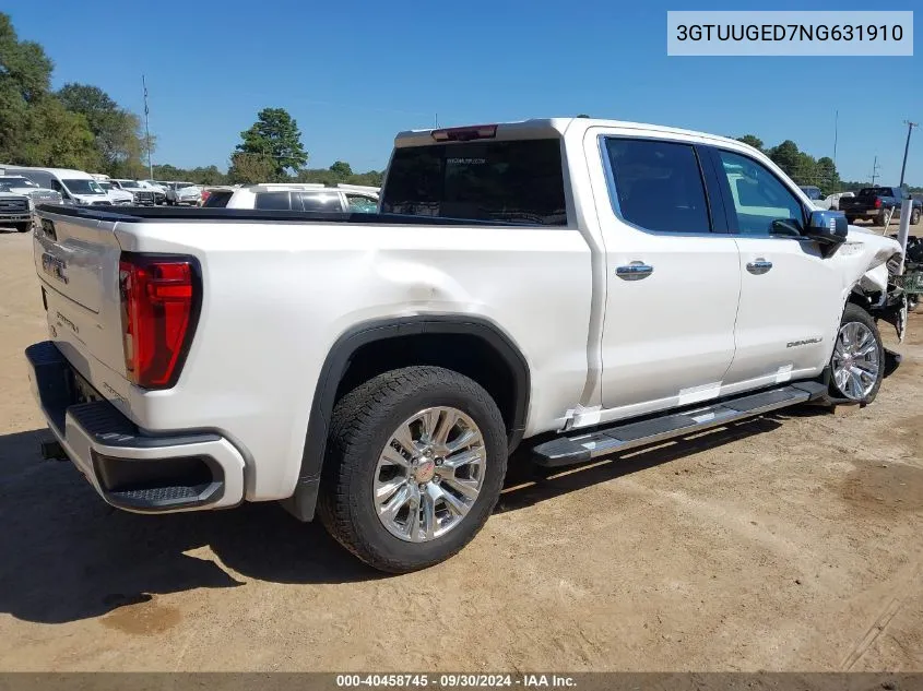 2022 GMC Sierra 1500 VIN: 3GTUUGED7NG631910 Lot: 40458745