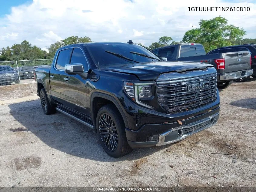 2022 GMC Sierra 1500 4Wd Short Box Denali Ultimate VIN: 1GTUUHET1NZ610810 Lot: 40474680