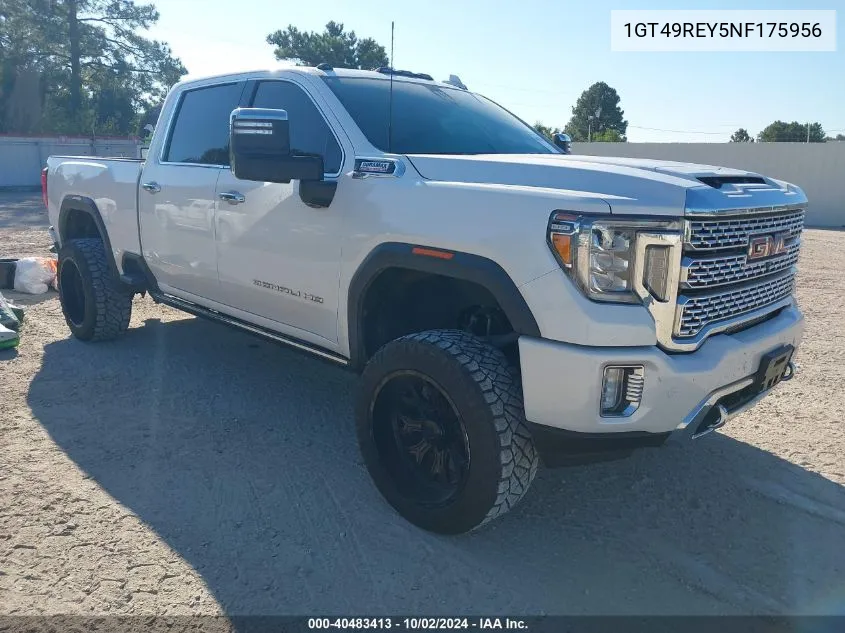 2022 GMC Sierra 2500Hd 4Wd Standard Bed Denali VIN: 1GT49REY5NF175956 Lot: 40483413