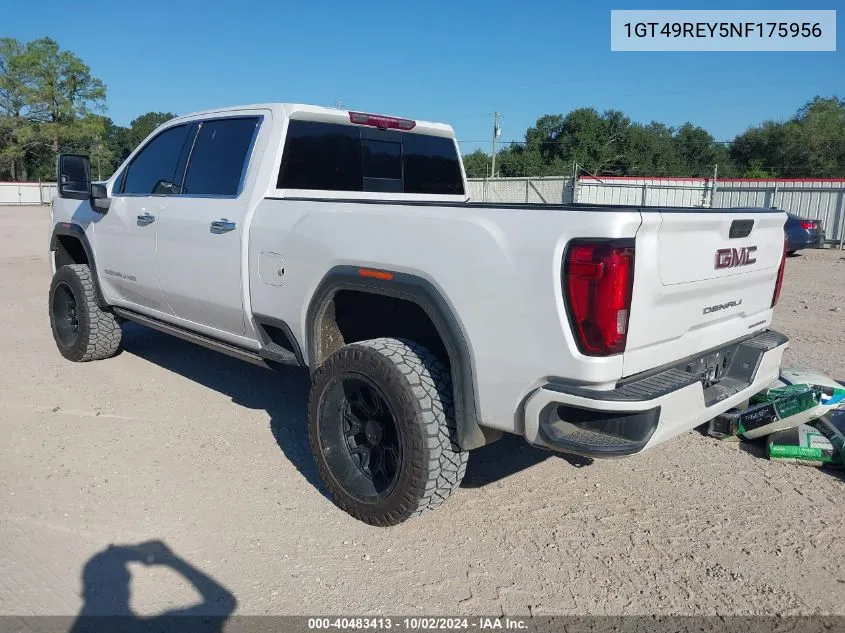 2022 GMC Sierra 2500Hd 4Wd Standard Bed Denali VIN: 1GT49REY5NF175956 Lot: 40483413