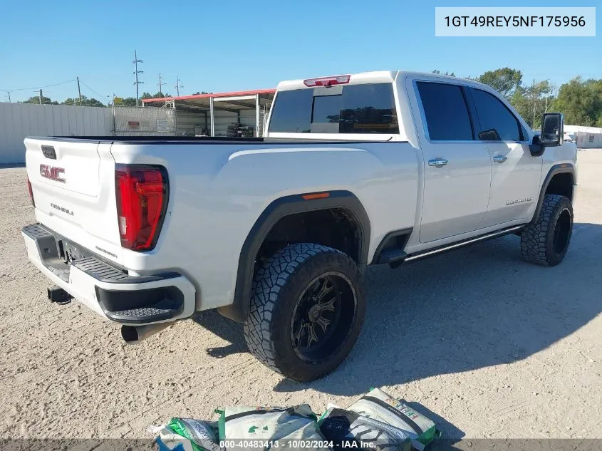 2022 GMC Sierra 2500Hd 4Wd Standard Bed Denali VIN: 1GT49REY5NF175956 Lot: 40483413