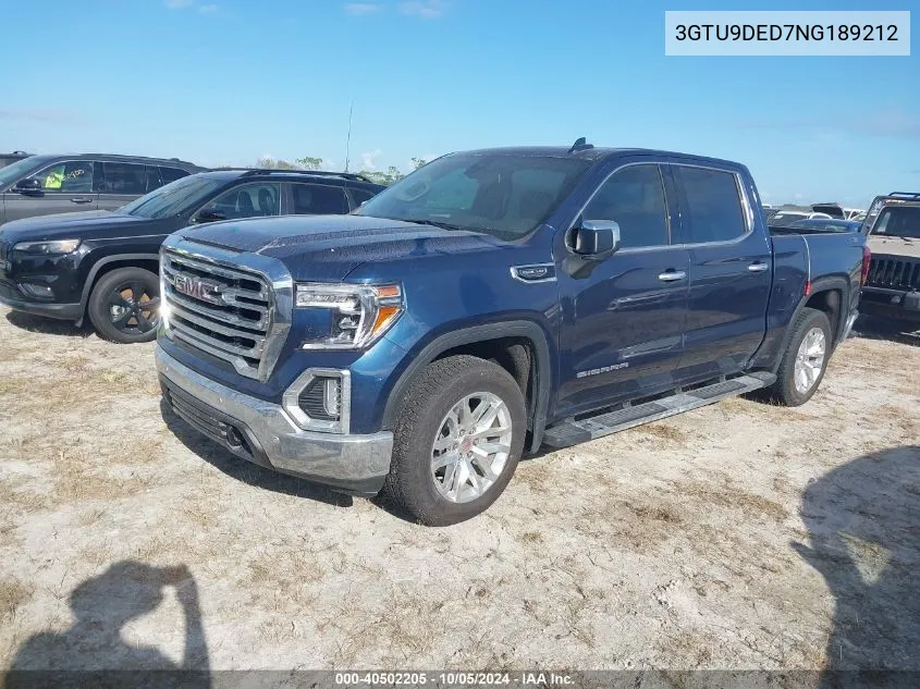 2022 GMC Sierra Limited K1500 Slt VIN: 3GTU9DED7NG189212 Lot: 40502205