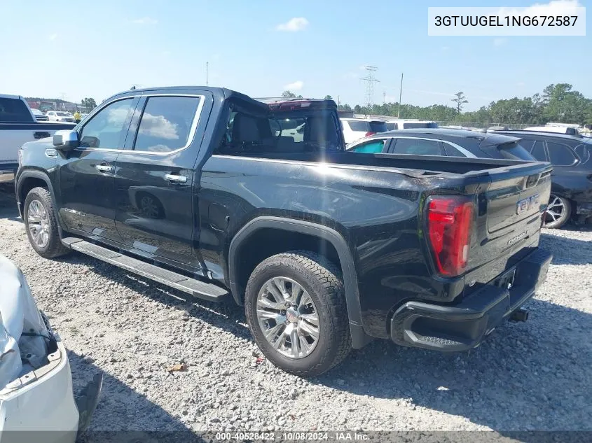 2022 GMC Sierra K1500 Denali VIN: 3GTUUGEL1NG672587 Lot: 40528422