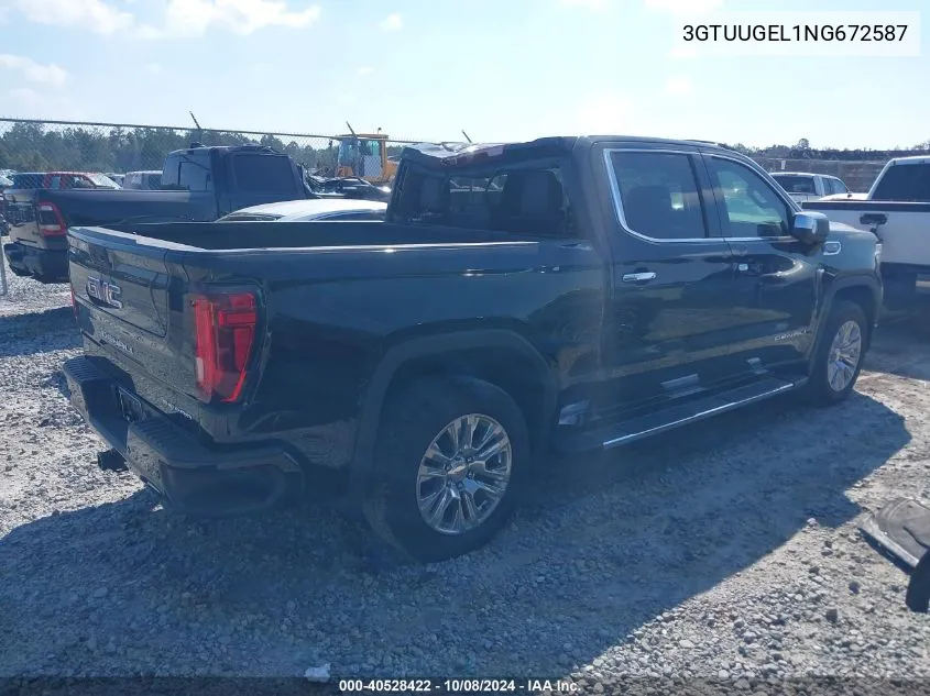 2022 GMC Sierra K1500 Denali VIN: 3GTUUGEL1NG672587 Lot: 40528422