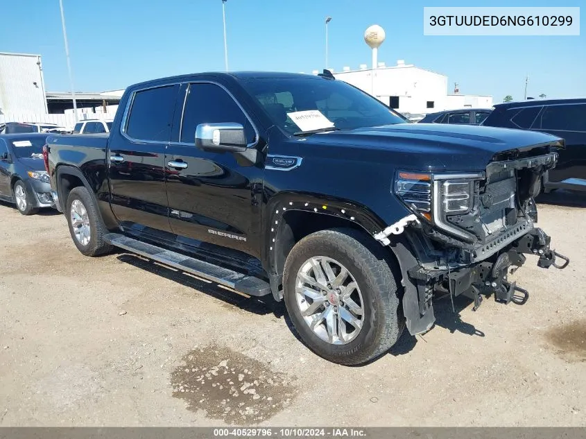 2022 GMC Sierra 1500 4Wd Short Box Slt VIN: 3GTUUDED6NG610299 Lot: 40529796