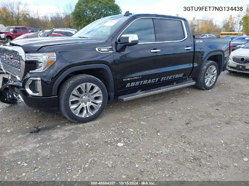 2022 GMC Sierra 1500 Limited 4Wd Short Box Denali VIN: 3GTU9FET7NG134438 Lot: 40584357