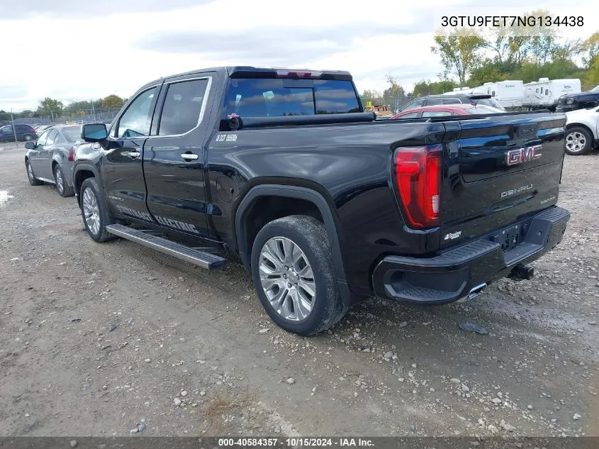 2022 GMC Sierra 1500 Limited 4Wd Short Box Denali VIN: 3GTU9FET7NG134438 Lot: 40584357