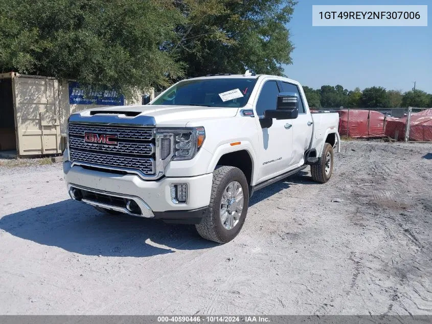 2022 GMC Sierra 2500Hd 4Wd Standard Bed Denali VIN: 1GT49REY2NF307006 Lot: 40590446