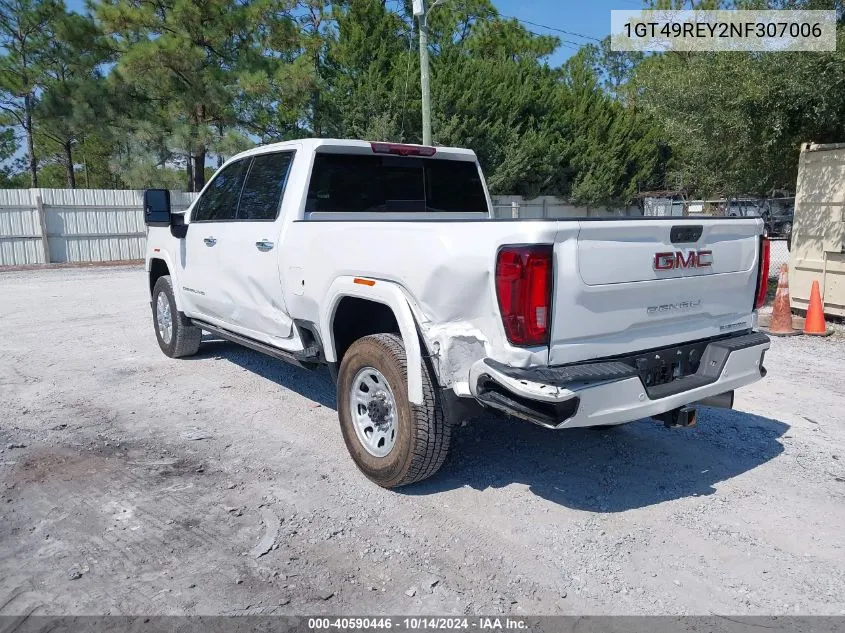 2022 GMC Sierra 2500Hd 4Wd Standard Bed Denali VIN: 1GT49REY2NF307006 Lot: 40590446