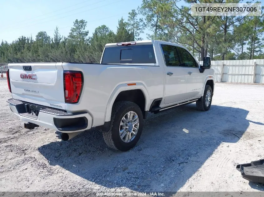 2022 GMC Sierra 2500Hd 4Wd Standard Bed Denali VIN: 1GT49REY2NF307006 Lot: 40590446