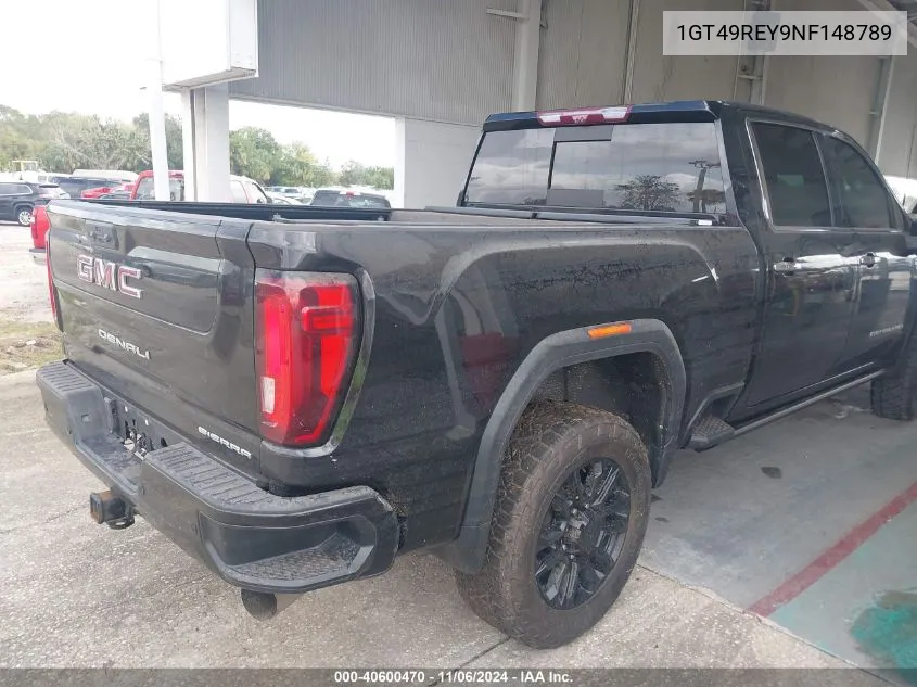 2022 GMC Sierra 2500Hd 4Wd Standard Bed Denali VIN: 1GT49REY9NF148789 Lot: 40600470