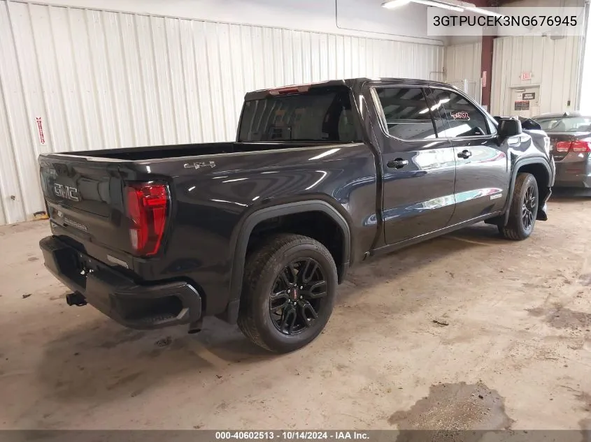 2022 GMC Sierra 1500 4Wd Short Box Elevation With 3Sb VIN: 3GTPUCEK3NG676945 Lot: 40602513