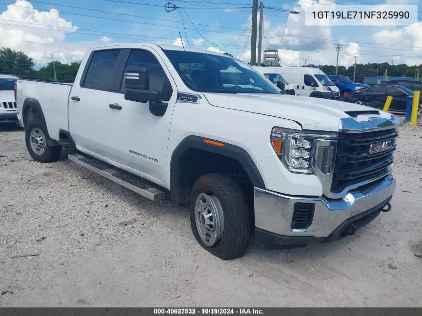 2022 GMC Sierra 2500Hd VIN: 1GT19LE71NF325990 Lot: 40627532