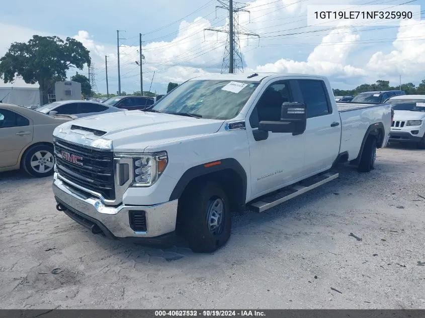 2022 GMC Sierra 2500Hd VIN: 1GT19LE71NF325990 Lot: 40627532