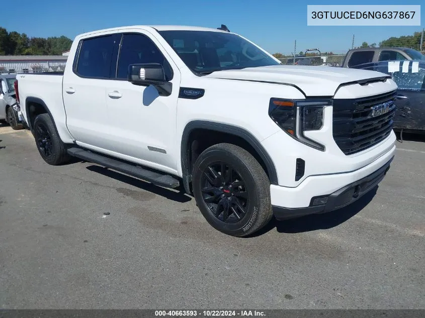 2022 GMC Sierra 1500 4Wd Short Box Elevation With 3Sb VIN: 3GTUUCED6NG637867 Lot: 40663593