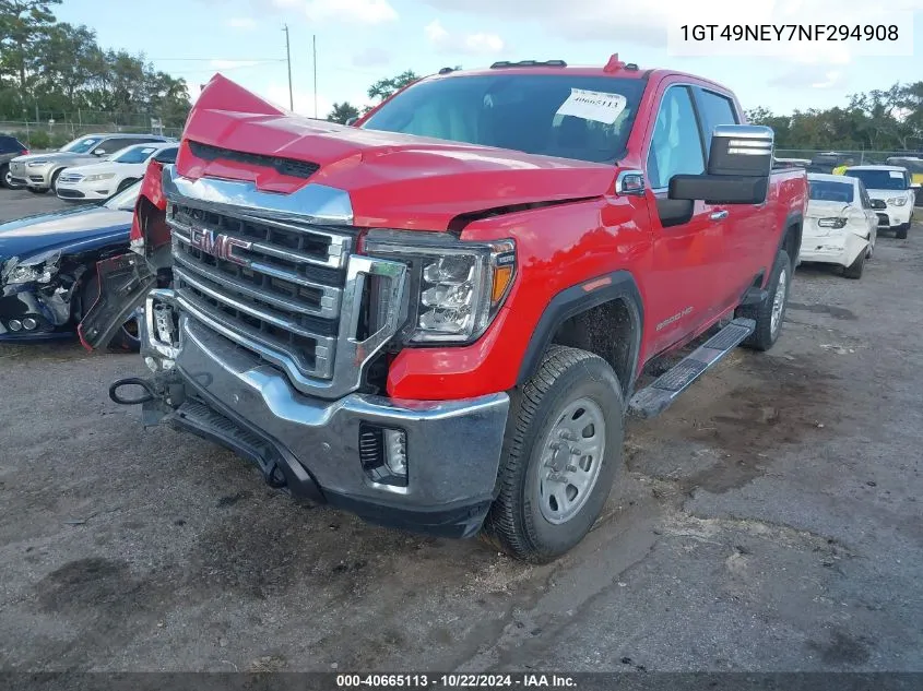 1GT49NEY7NF294908 2022 GMC Sierra 2500Hd 4Wd Standard Bed Slt