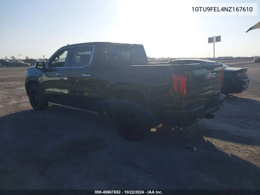 2022 GMC Sierra 1500 Limited 4Wd Short Box Denali VIN: 1GTU9FEL4NZ167610 Lot: 40667652