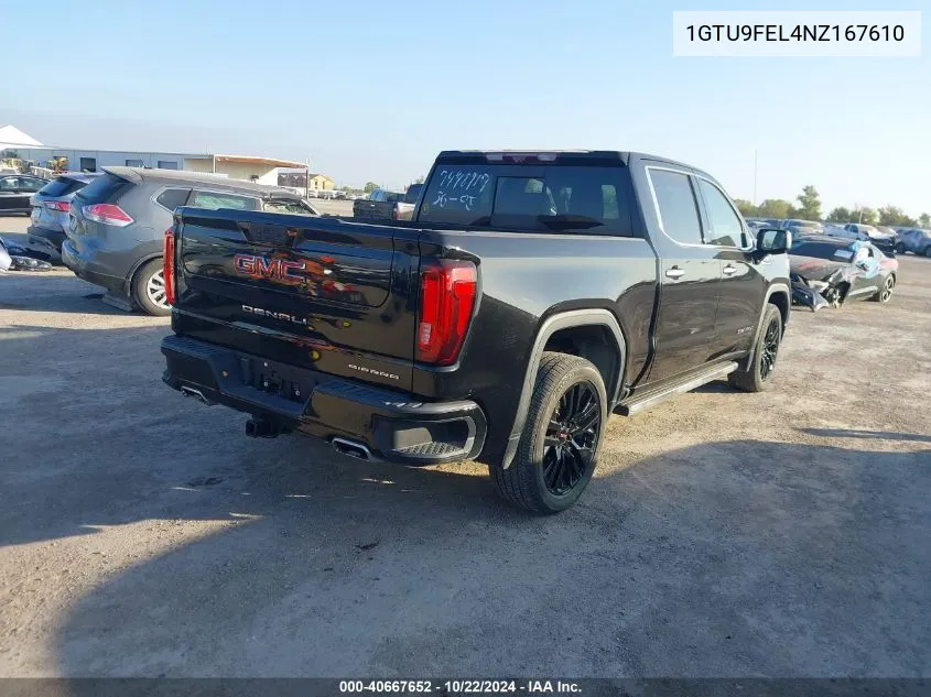 2022 GMC Sierra 1500 Limited 4Wd Short Box Denali VIN: 1GTU9FEL4NZ167610 Lot: 40667652