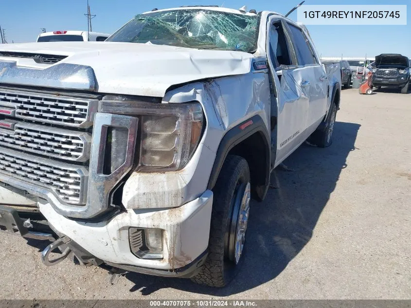 2022 GMC Sierra 2500Hd 4Wd Standard Bed Denali VIN: 1GT49REY1NF205745 Lot: 40707075