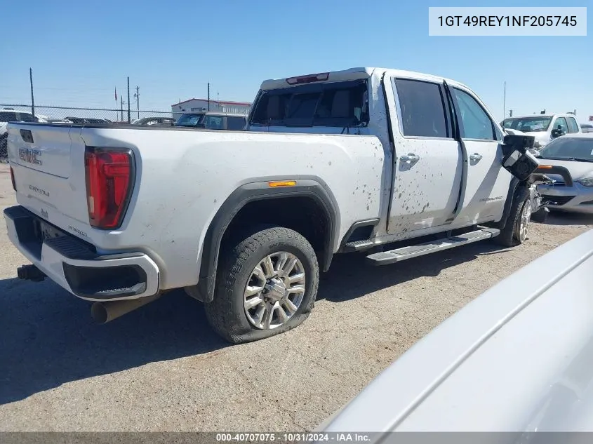 2022 GMC Sierra 2500Hd 4Wd Standard Bed Denali VIN: 1GT49REY1NF205745 Lot: 40707075