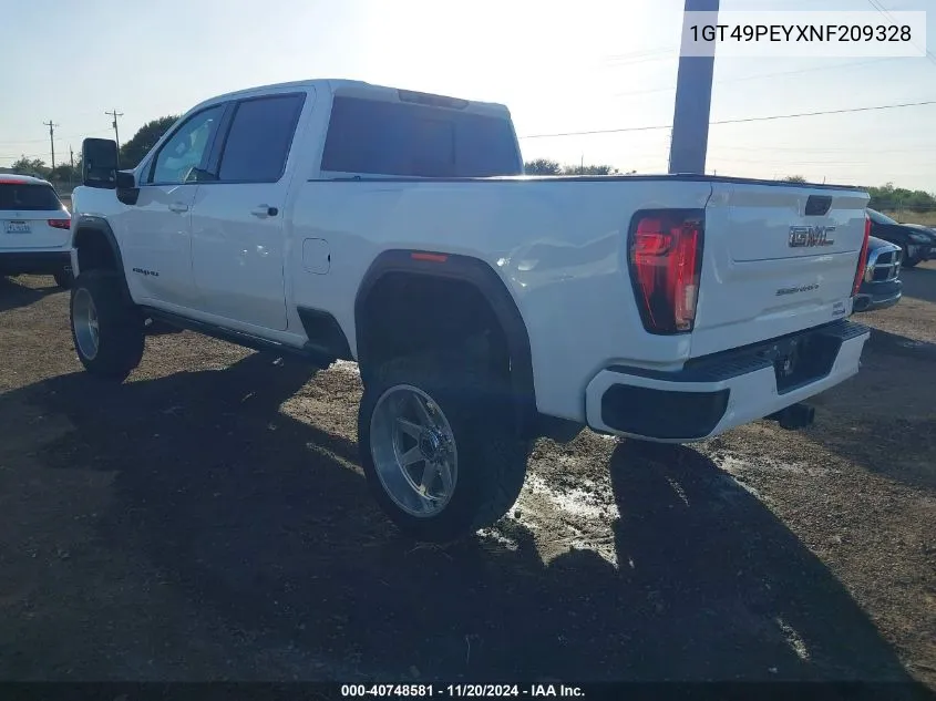 2022 GMC Sierra 2500Hd 4Wd Standard Bed At4 VIN: 1GT49PEYXNF209328 Lot: 40748581