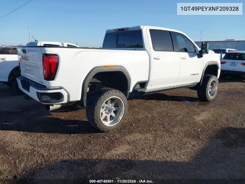 2022 GMC Sierra 2500Hd 4Wd Standard Bed At4 VIN: 1GT49PEYXNF209328 Lot: 40748581