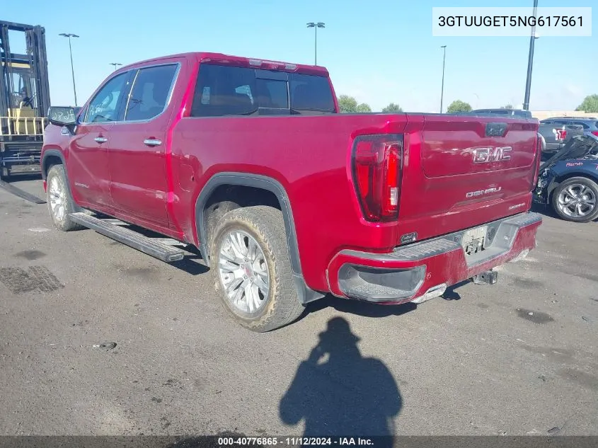 3GTUUGET5NG617561 2022 GMC Sierra 1500 4Wd Short Box Denali