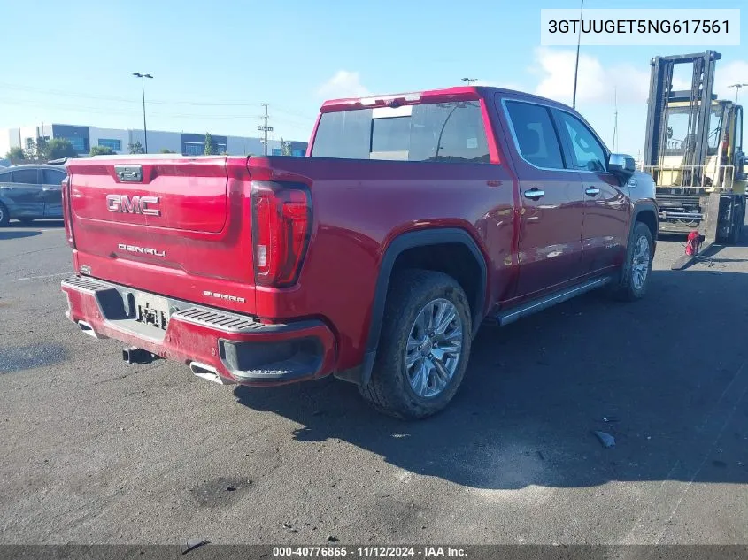 3GTUUGET5NG617561 2022 GMC Sierra 1500 4Wd Short Box Denali