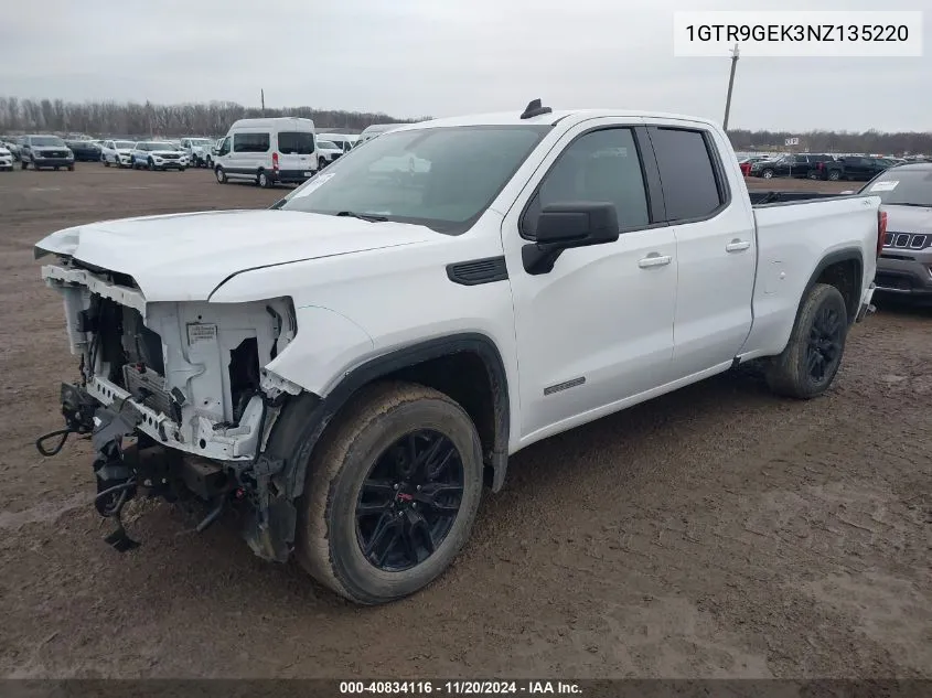 2022 GMC Sierra 1500 Limited 4Wd Standard Box Elevation With 3Vl VIN: 1GTR9GEK3NZ135220 Lot: 40834116