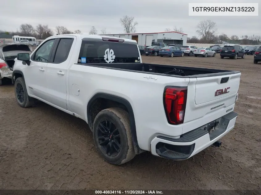 2022 GMC Sierra 1500 Limited 4Wd Standard Box Elevation With 3Vl VIN: 1GTR9GEK3NZ135220 Lot: 40834116