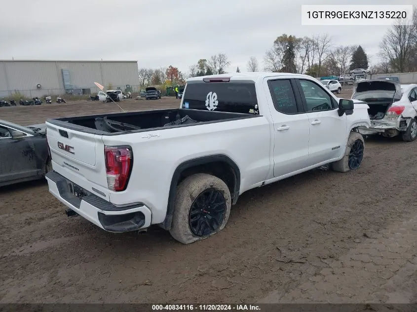 2022 GMC Sierra 1500 Limited 4Wd Standard Box Elevation With 3Vl VIN: 1GTR9GEK3NZ135220 Lot: 40834116