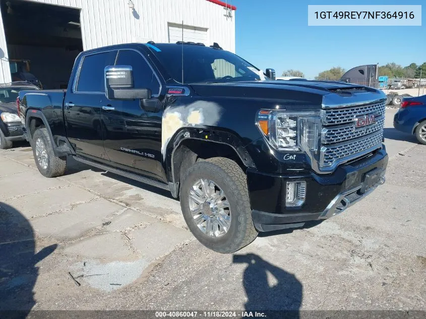 2022 GMC Sierra 2500Hd 4Wd Standard Bed Denali VIN: 1GT49REY7NF364916 Lot: 40860047