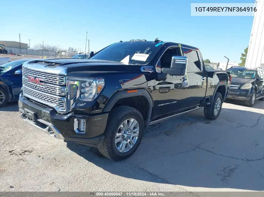 2022 GMC Sierra 2500Hd 4Wd Standard Bed Denali VIN: 1GT49REY7NF364916 Lot: 40860047