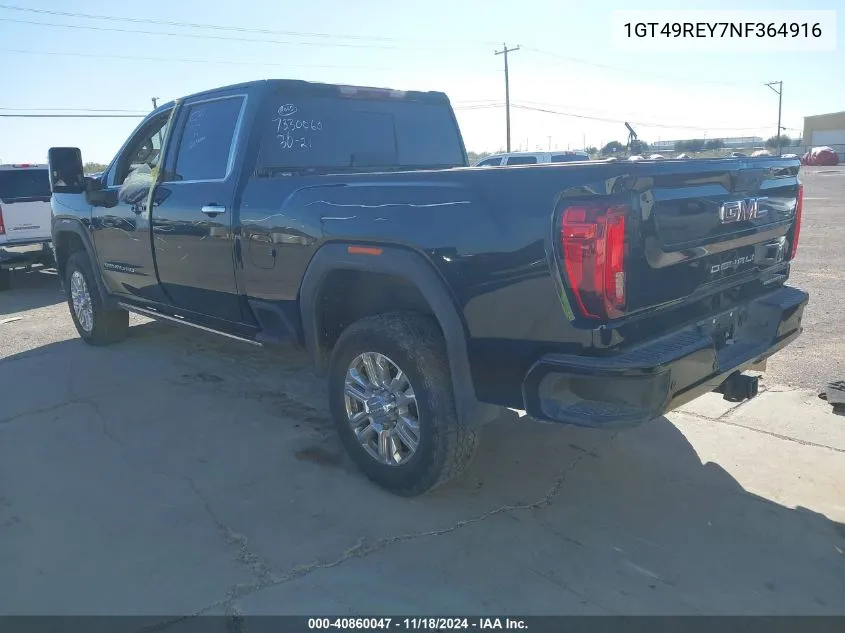 2022 GMC Sierra 2500Hd 4Wd Standard Bed Denali VIN: 1GT49REY7NF364916 Lot: 40860047