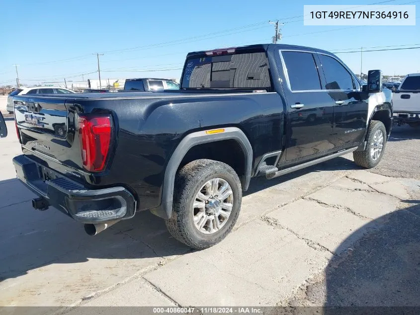 2022 GMC Sierra 2500Hd 4Wd Standard Bed Denali VIN: 1GT49REY7NF364916 Lot: 40860047