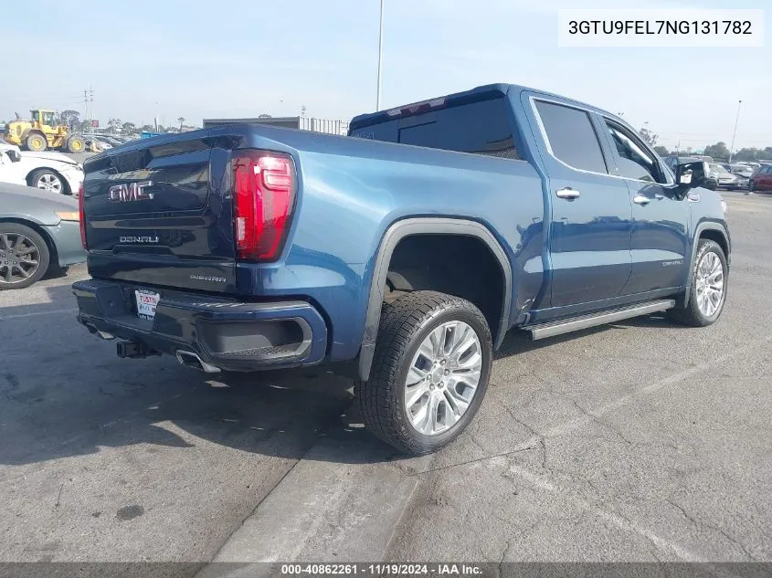 2022 GMC Sierra 1500 Limited 4Wd Short Box Denali VIN: 3GTU9FEL7NG131782 Lot: 40862261